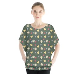 Green Milk Hearts Blouse