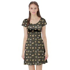 Charcoal Grey  Milk Hearts Short Sleeve Skater Dress