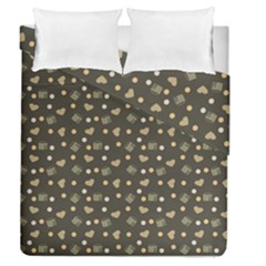 Charcoal Grey  Milk Hearts Duvet Cover Double Side (Queen Size)