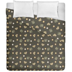 Charcoal Grey  Milk Hearts Duvet Cover Double Side (California King Size)