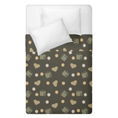 Charcoal Grey  Milk Hearts Duvet Cover Double Side (Single Size)