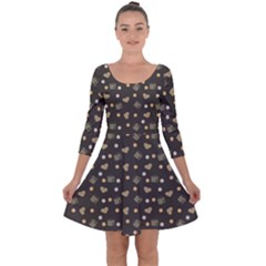 Charcoal Grey  Milk Hearts Quarter Sleeve Skater Dress