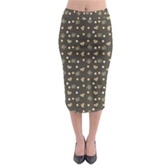 Charcoal Grey  Milk Hearts Midi Pencil Skirt