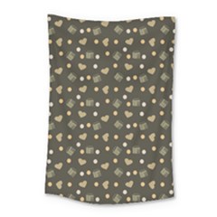 Charcoal Grey  Milk Hearts Small Tapestry