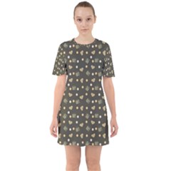 Charcoal Grey  Milk Hearts Sixties Short Sleeve Mini Dress