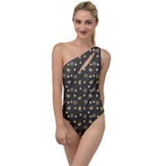 Charcoal Grey  Milk Hearts To One Side Swimsuit