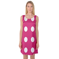 Pink Dot Sleeveless Satin Nightdress by snowwhitegirl