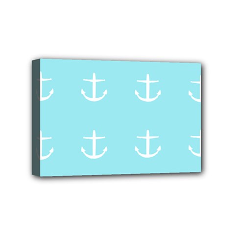 Aqua Anchor Mini Canvas 6  X 4  by snowwhitegirl