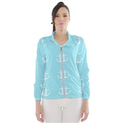 Aqua Anchor Windbreaker (women) by snowwhitegirl