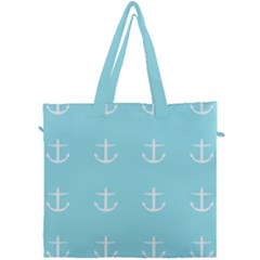 Aqua Anchor Canvas Travel Bag