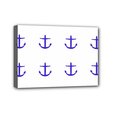 Royal Anchors On White Mini Canvas 7  X 5 