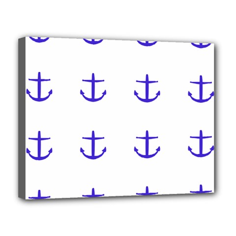 Royal Anchors On White Canvas 14  X 11 