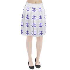 Royal Anchors On White Pleated Skirt