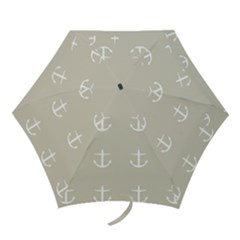 Lt Grey Anchors Mini Folding Umbrellas