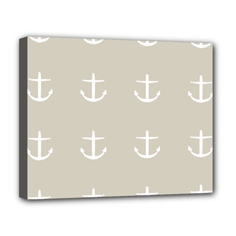 Lt Grey Anchors Deluxe Canvas 20  X 16  