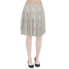 Lt Grey Anchors Pleated Skirt