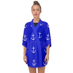 Royal Anchors Half Sleeve Chiffon Kimono by snowwhitegirl