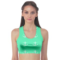 Seafoam Anchors Sports Bra by snowwhitegirl