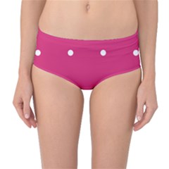 Small Pink Dot Mid-waist Bikini Bottoms by snowwhitegirl