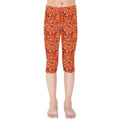 Red Retro Dots Kids  Capri Leggings 