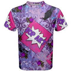 Purple Retro Pop Men s Cotton Tee by snowwhitegirl