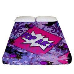 Purple Retro Pop Fitted Sheet (queen Size)
