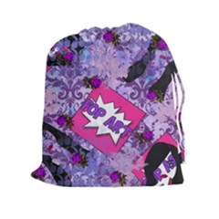 Purple Retro Pop Drawstring Pouch (xxl)