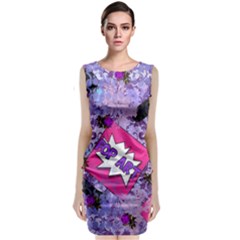 Purple Retro Pop Classic Sleeveless Midi Dress by snowwhitegirl