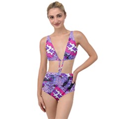 Purple Retro Pop Tied Up Two Piece Swimsuit by snowwhitegirl