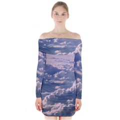 In The Clouds Long Sleeve Off Shoulder Dress