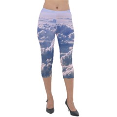 In The Clouds Lightweight Velour Capri Leggings  by snowwhitegirl