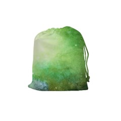 Galaxy Green Drawstring Pouch (medium) by snowwhitegirl