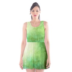 Galaxy Green Scoop Neck Skater Dress