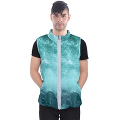 Green Ocean Splash Men s Puffer Vest by snowwhitegirl