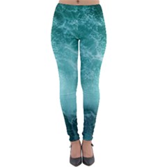 Green Ocean Splash Lightweight Velour Leggings by snowwhitegirl