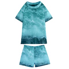 Green Ocean Splash Kids  Swim Tee And Shorts Set by snowwhitegirl