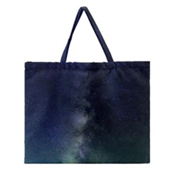 Galaxy Sky Zipper Large Tote Bag