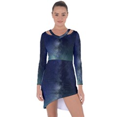 Galaxy Sky Asymmetric Cut-out Shift Dress