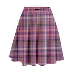 Pink Plaid High Waist Skirt by snowwhitegirl