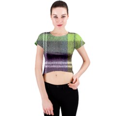 Neon Green Plaid Flannel Crew Neck Crop Top by snowwhitegirl