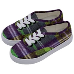 Neon Green Plaid Flannel Kids  Classic Low Top Sneakers by snowwhitegirl