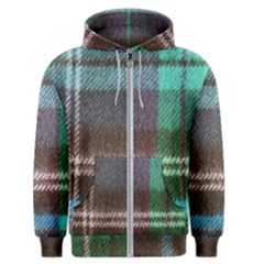 Blue Plaid Flannel Men s Zipper Hoodie by snowwhitegirl