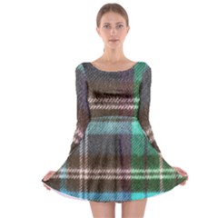 Blue Plaid Flannel Long Sleeve Skater Dress by snowwhitegirl