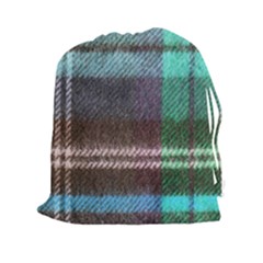 Blue Plaid Flannel Drawstring Pouch (xxl) by snowwhitegirl