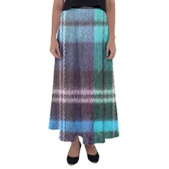 Blue Plaid Flannel Flared Maxi Skirt by snowwhitegirl