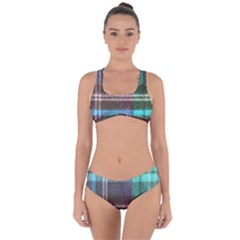 Blue Plaid Flannel Criss Cross Bikini Set by snowwhitegirl