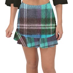 Blue Plaid Flannel Fishtail Mini Chiffon Skirt by snowwhitegirl