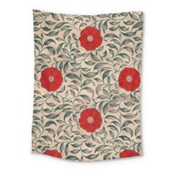 Papanese Floral Red Medium Tapestry by snowwhitegirl