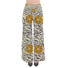 Japanese Floral Orange So Vintage Palazzo Pants by snowwhitegirl