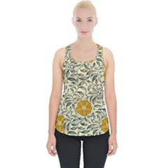 Japanese Floral Orange Piece Up Tank Top by snowwhitegirl